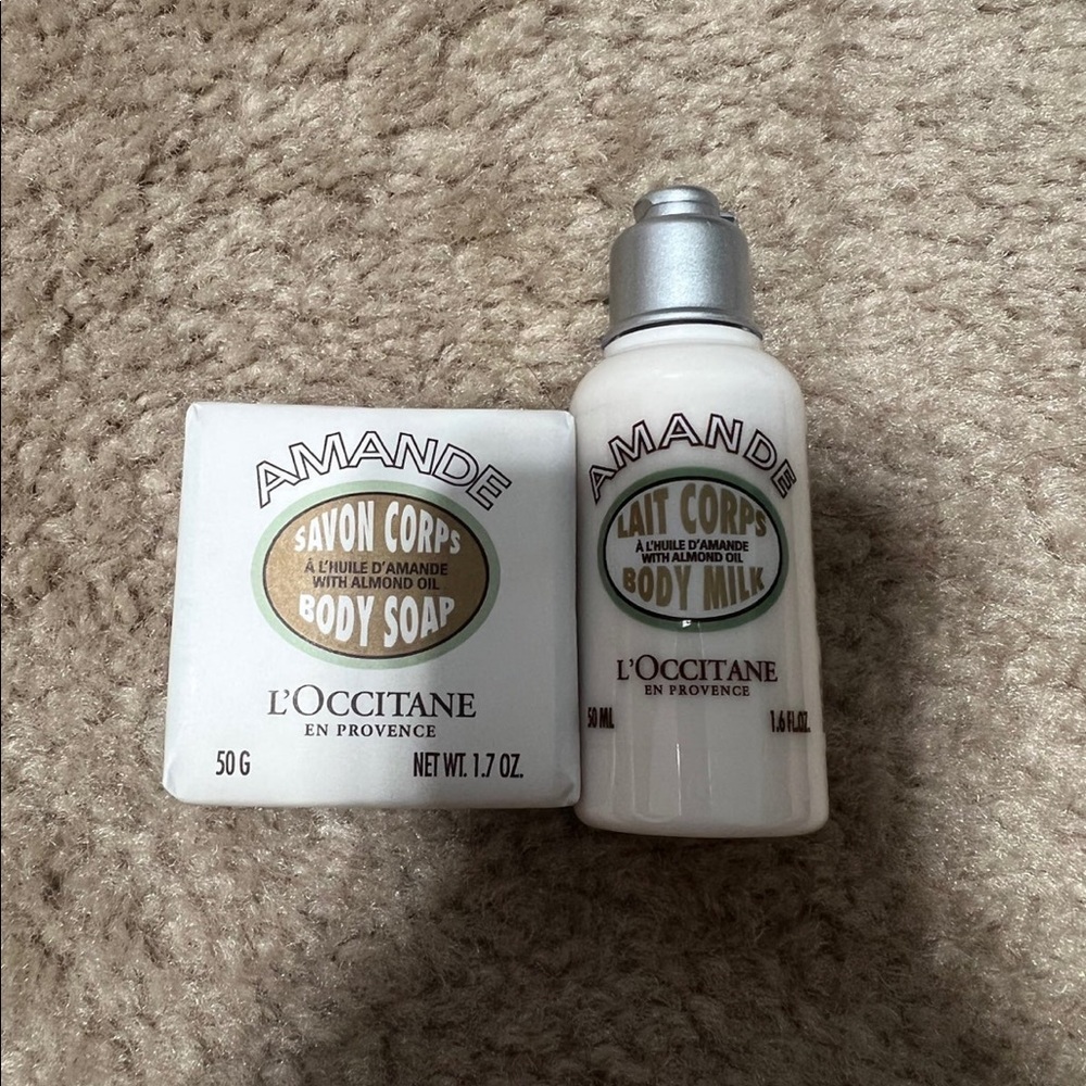 Loccitane body milk and body soap